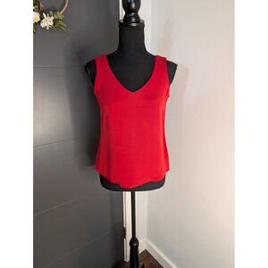 Dana Buchman Red‎ Sleeveless V-Neck Silk Tank Top Size M